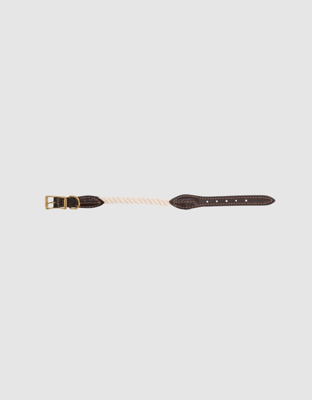 Mog & Bone - Rope & Leather Dog Collar- Natural