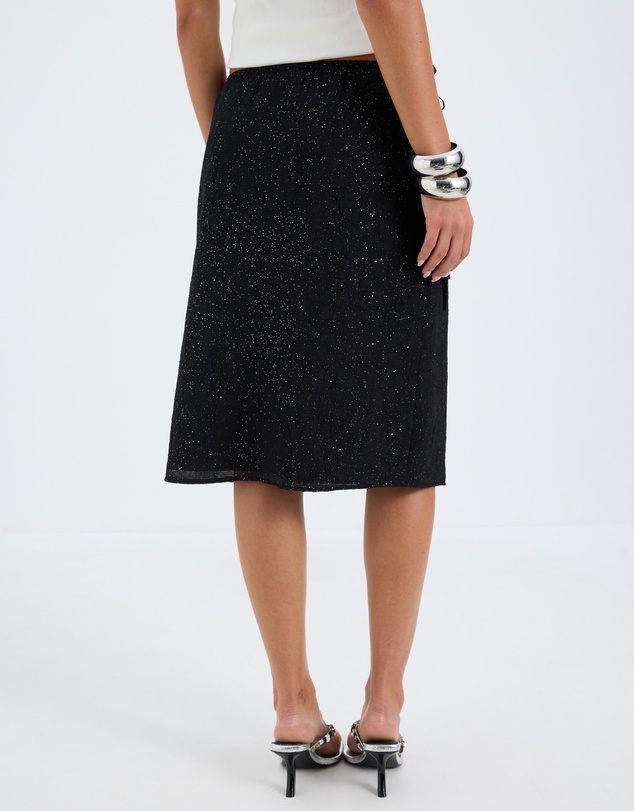 Calli - Lucie Sparkle Sheer Low Rise Midi Skirt