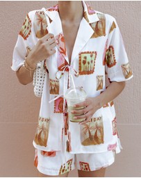 Petal & Pup - Aaliyah Tie Front Top - White Multi