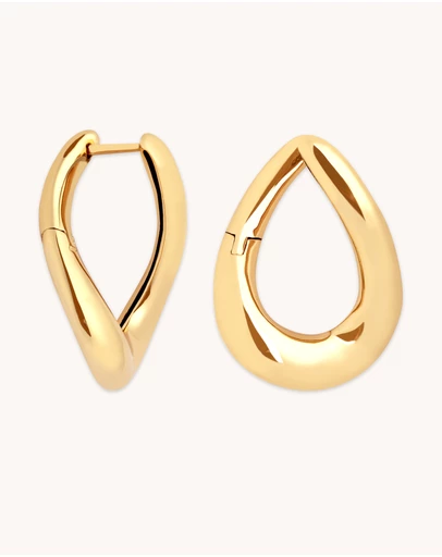 Astrid & Miyu - Molten Large 18ct Gold Plated Hoops
