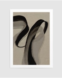Olive et Oriel - Gray And Black Strokes No 5 by Treechild Art Print