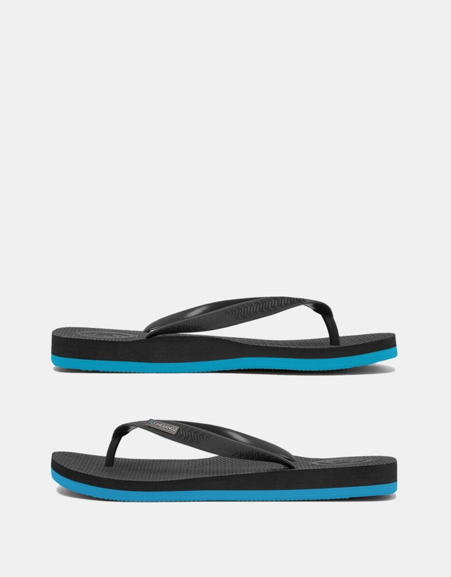 Boomerangz Footwear - Men's Black/Blue Thongs with arch support and 2 x interchangeable straps