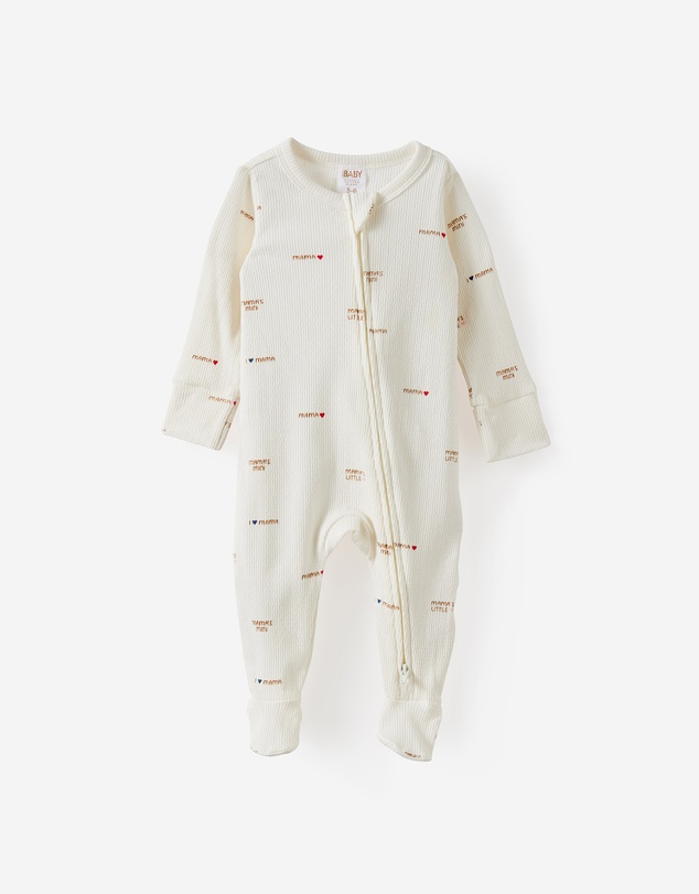 Cotton On Kids - Littlie Organic Long Sleeve Zip Romper