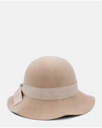 Morgan & Taylor - Julietta Wool Felt Cloche Hat in Beige Sand