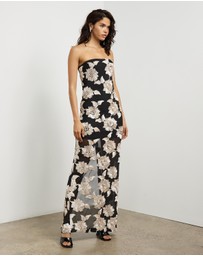 ROTATE - Flower Mesh Tube Dress