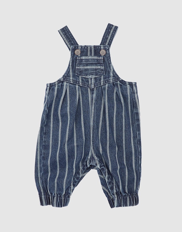 Fox & Finch - Wild Side Stripe Denim Overalls - Babies