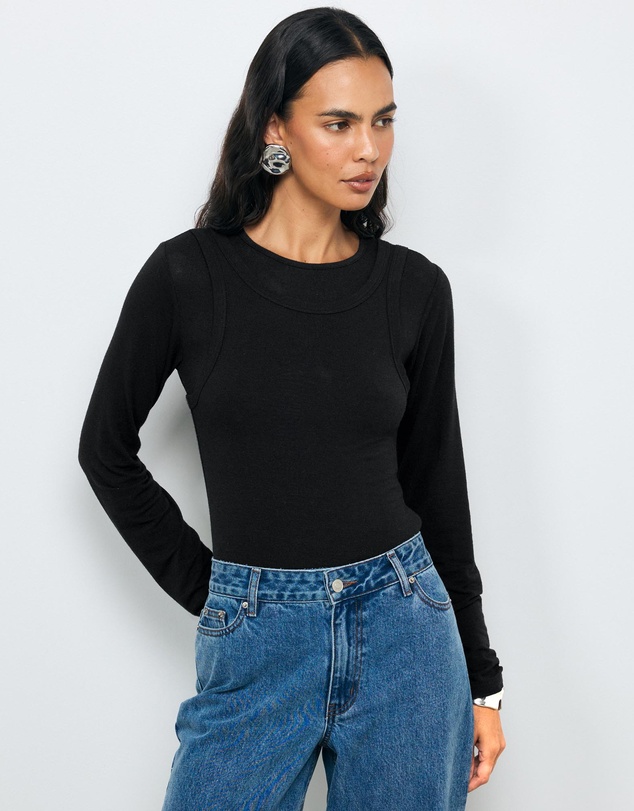AERE - Tara Layered Jersey Top