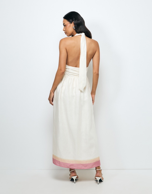 AERE - Giselle Linen Halter Maxi Dress