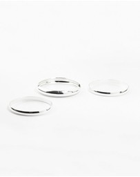 Lovisa - Silver Plated Classic Medium Smooth Bracelets 3-Pack