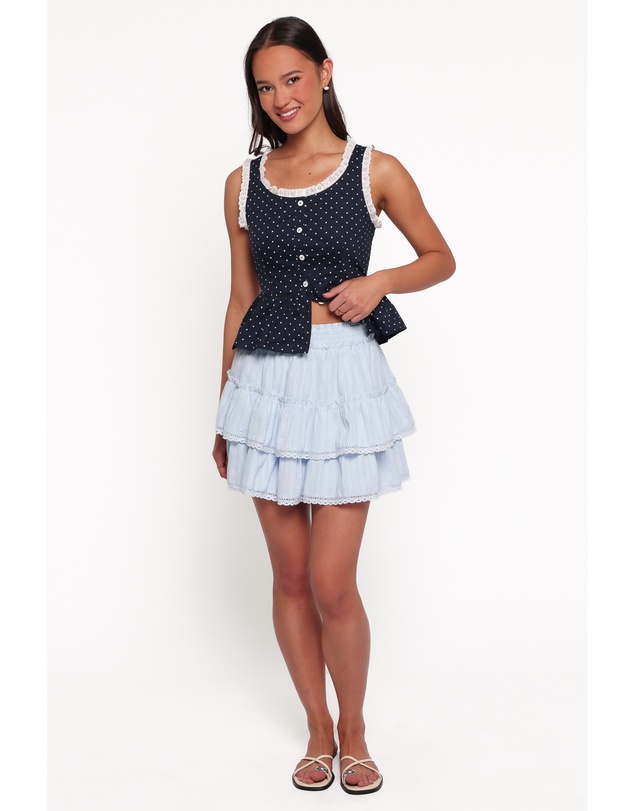 Petal & Pup - Charpelle Tiered Ruffle Mini Skirt - Light Blue