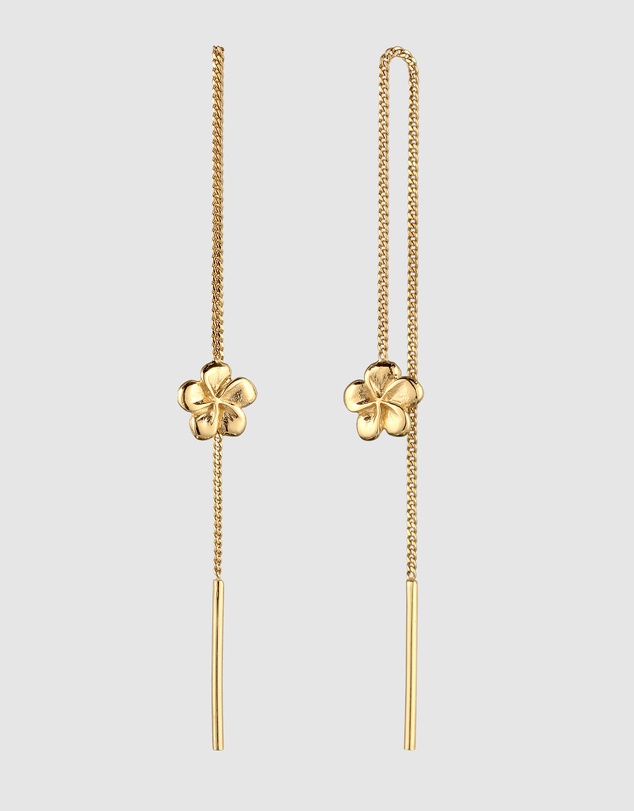 Elli Jewelry - Frangipani Drop Earrings in Gold-Plated 925 Sterling Silver