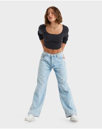 Roxy - Womens Pretty Please Long Sleeves Cropped Top