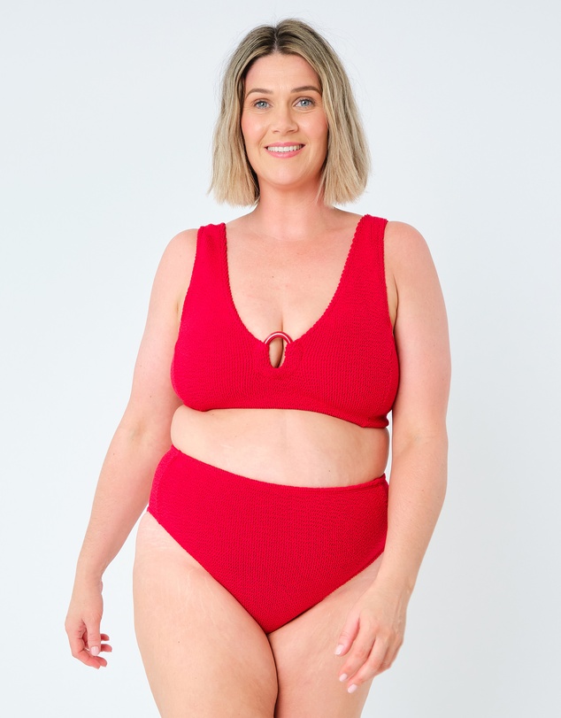 UNE PIECE - High-Waisted Crinkle Cut Bikini Bottom