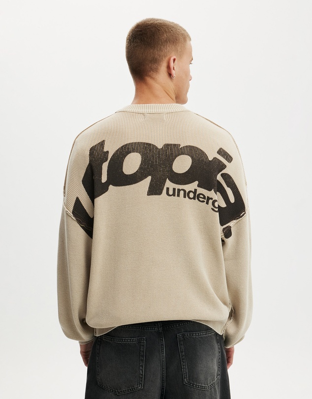 Cotton On - Washed Graphic Crew Knit