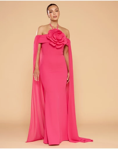 CATHERINE FERRARO - Chloe Cape Halter Gown
