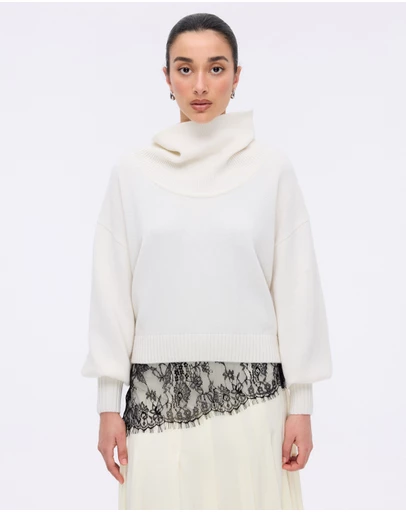 Minima Esenciales - Rian Wool Cashmere Funnel Neck Jumper