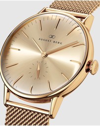 August Berg - Serenity 40mm Gold Plated Mesh Watch