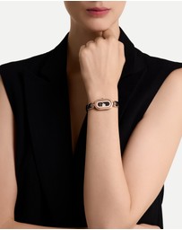 Furla - Ooh Rose Gold-Tone 19mm Black Enamel Bangle Watch