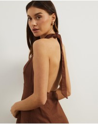 Atmos&Here - Drew Halter Linen Blend Mini Dress