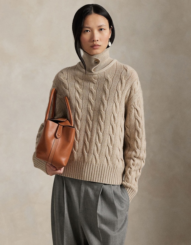 Polo Ralph Lauren - Cable Wool-Cashmere Polo-Collar Sweater