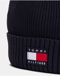 Tommy Hilfiger - Heritage Flag Rib-Knit Beanie - Kids
