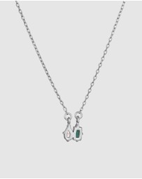Elli Jewelry - Necklace Emerald Rectangle 925 Sterling Silver