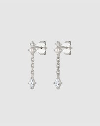 HOUSE OF SLANI - Pia Dainty Silver Drop Earrings
