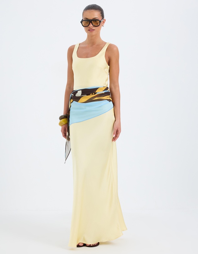 Calli - Wren Floral Print Scarf Maxi Dress