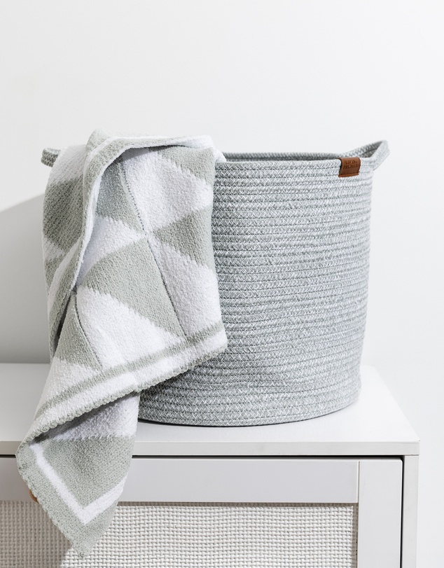 Living Textiles - Cotton Rope Medium Hamper - Sage