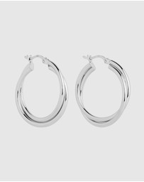 Najo - Duet Silver Hoop Earrings