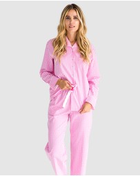 Sant And Abel - Women's Hepburn Gingham Pink Long PJ Set
