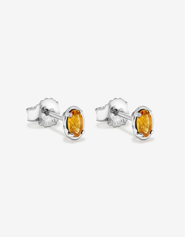 Michael Hill - Oval-Cut Citrine Stud Earrings in Sterling Silver