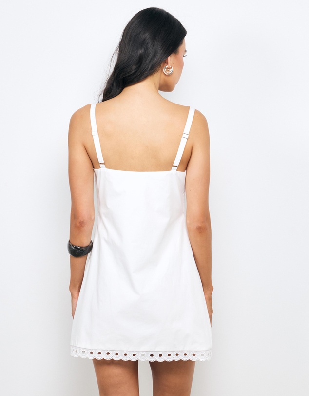 AERE - Eleni Cotton Trim Mini Dress