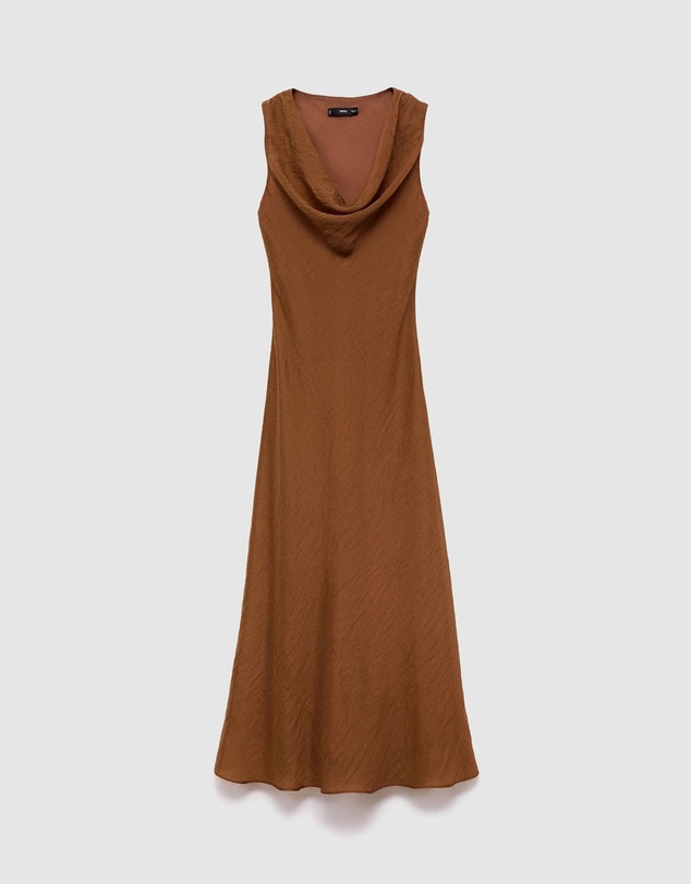 M.N.G - Cleo Draped-Neck Lyocell Dress
