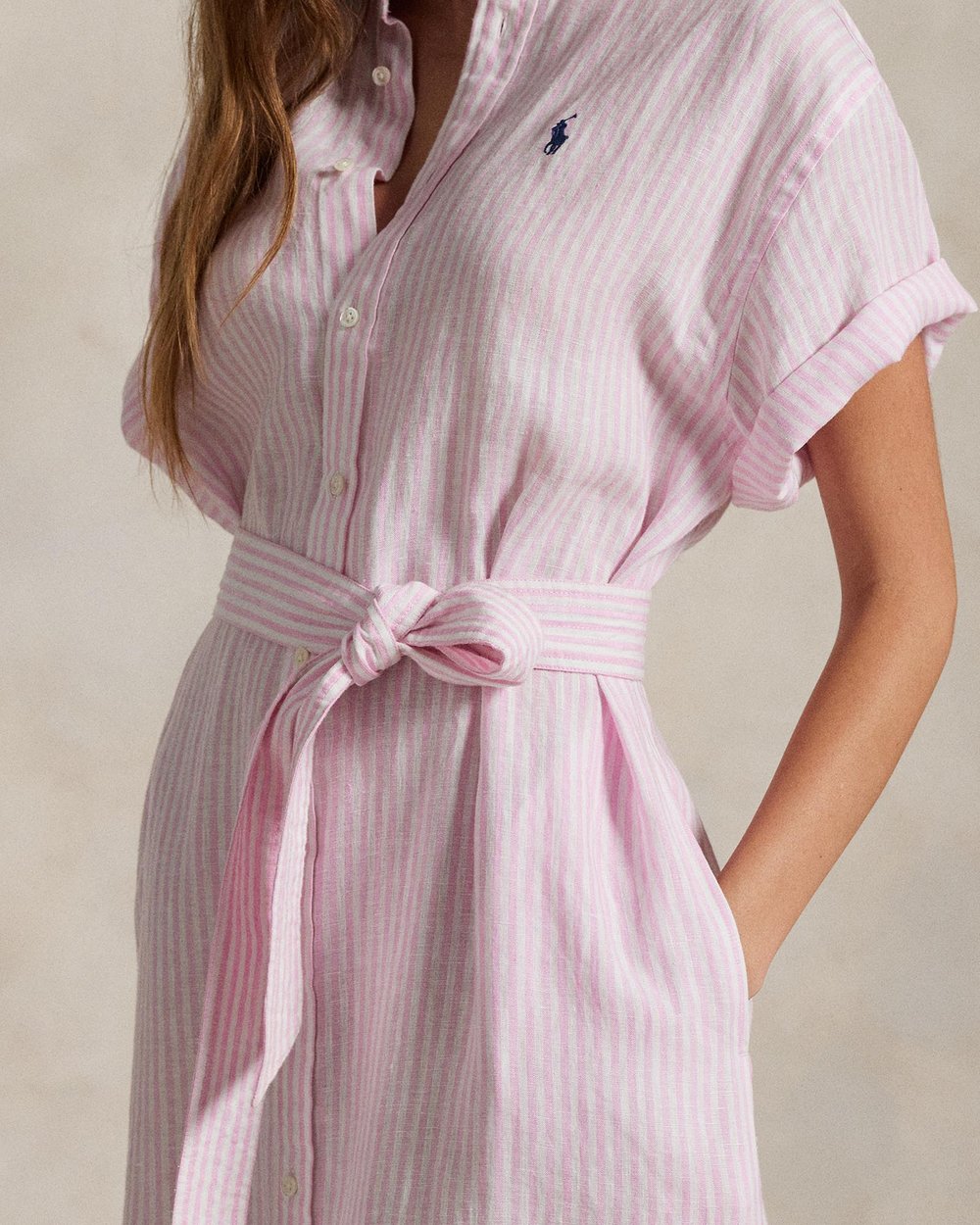 open lace back dress Lauren Ralph Lauren Knit Double Strap Button Neck Gown Pink Stripe XS (US  0-2) at Amazon Women's Clothing store