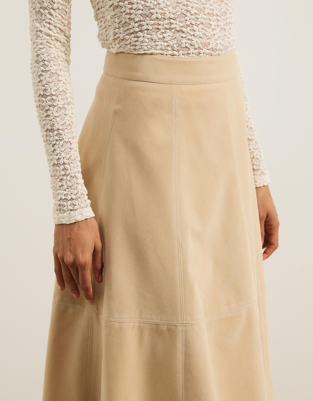 Atmos&Here - Frances Suede Flare Midi Skirt