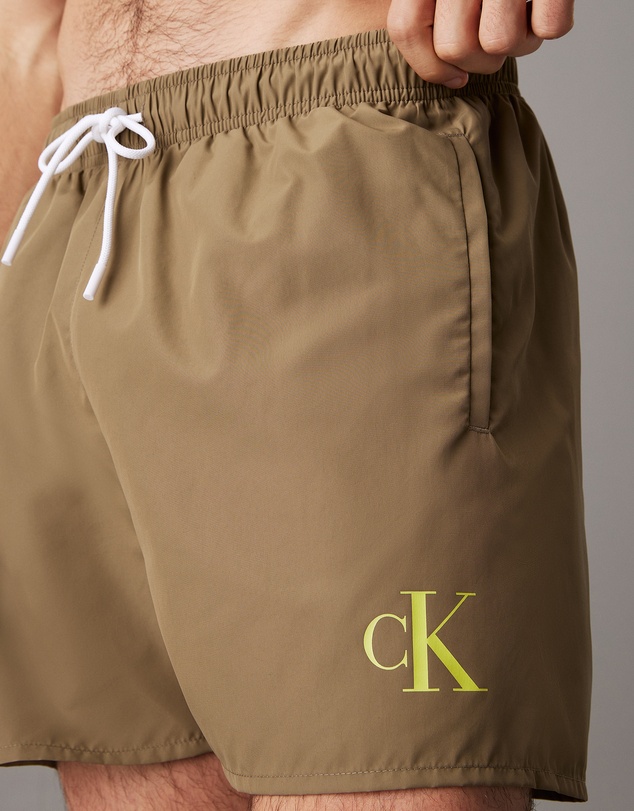 Calvin Klein - CK Monogram Medium Drawstring Swim Shorts