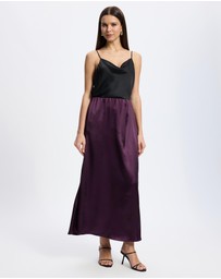 Mossée - Maya Silk Stretch Long Straight Skirt
