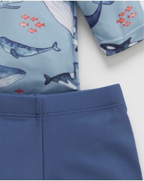 Purebaby - Printed Long Sleeve Rashie Set Swim -Kids-Babies