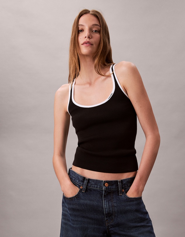 Calvin Klein Jeans - Contrast Trim Ribbed Tank Top