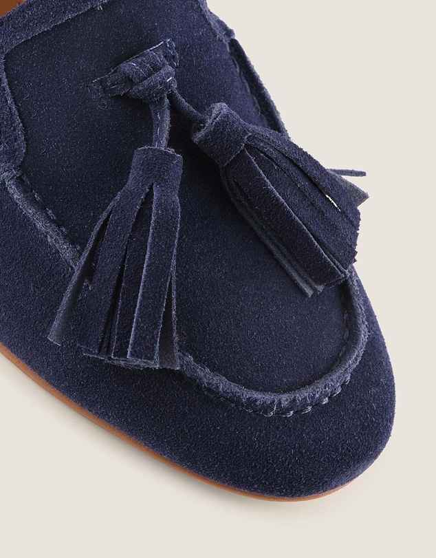 Shelly Shen - Latice Loafers Navy Suede
