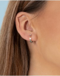Mestige Kids - Vibrant Mini Hoops - Silver Plated