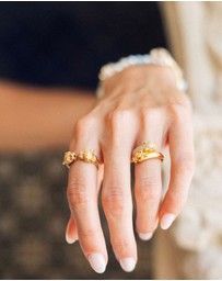 Nialaya Jewellery - Women's Twisted Panther Ring in Gold