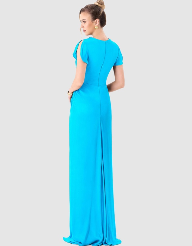 Bariano - Rasmi Ruched Satin Gown