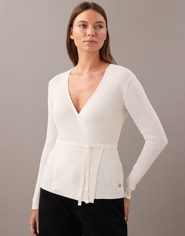 Calvin Klein Jeans - Linen Blend Wrap Jumper