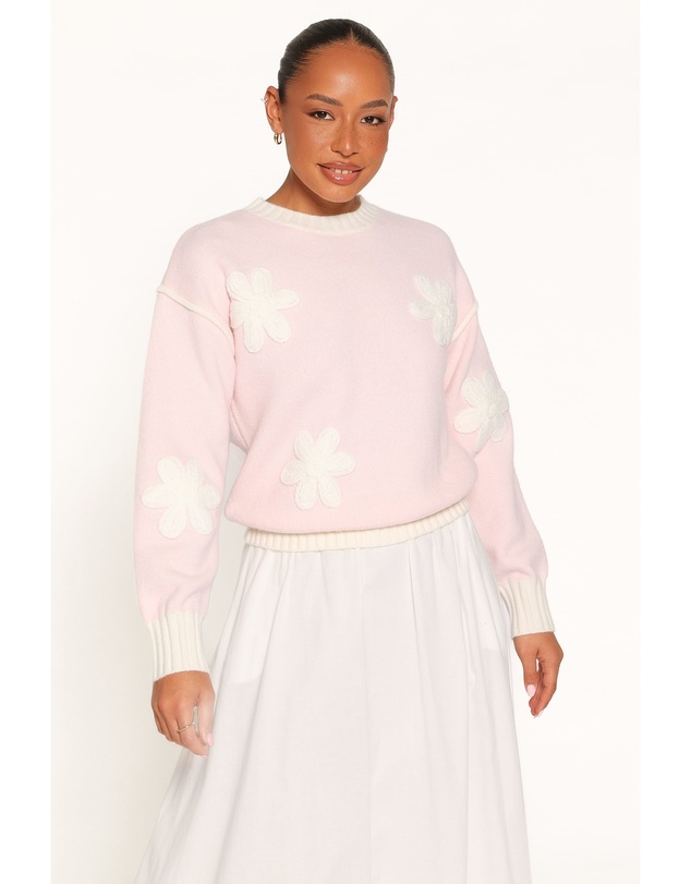 Petal & Pup - Calypso Floral Sweater - Pale Pink