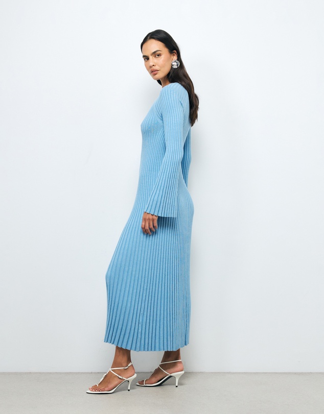 AERE - Indi Accordian Pleated Organic Knit Dress