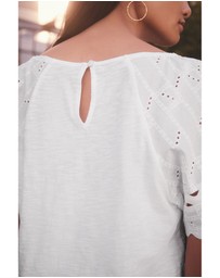 NEXT - Broderie Short Sleeve Ric Rac Top