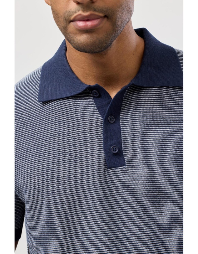 Brooksfield - Stripe Knitted Polo
