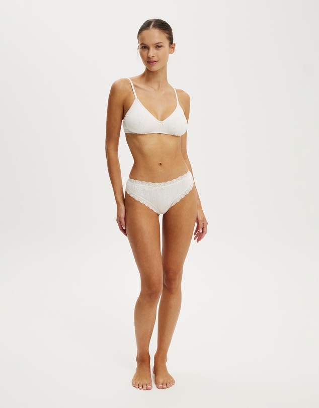 Cotton On Body - Cotton Pointelle Triangle Padded Bralette